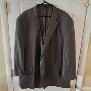 Ralph Lauren 2-Piece Wool Suit 56L Gray Classic Business Blazer Pleated Vintage